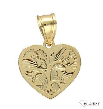 Złota zawieszka grawerowane serce z ozdobnym wzorem DIA-ZAW-4393-585. Złota zawieszka w kształcie grawerowanego serca z ozdobnym wzorem.jpg