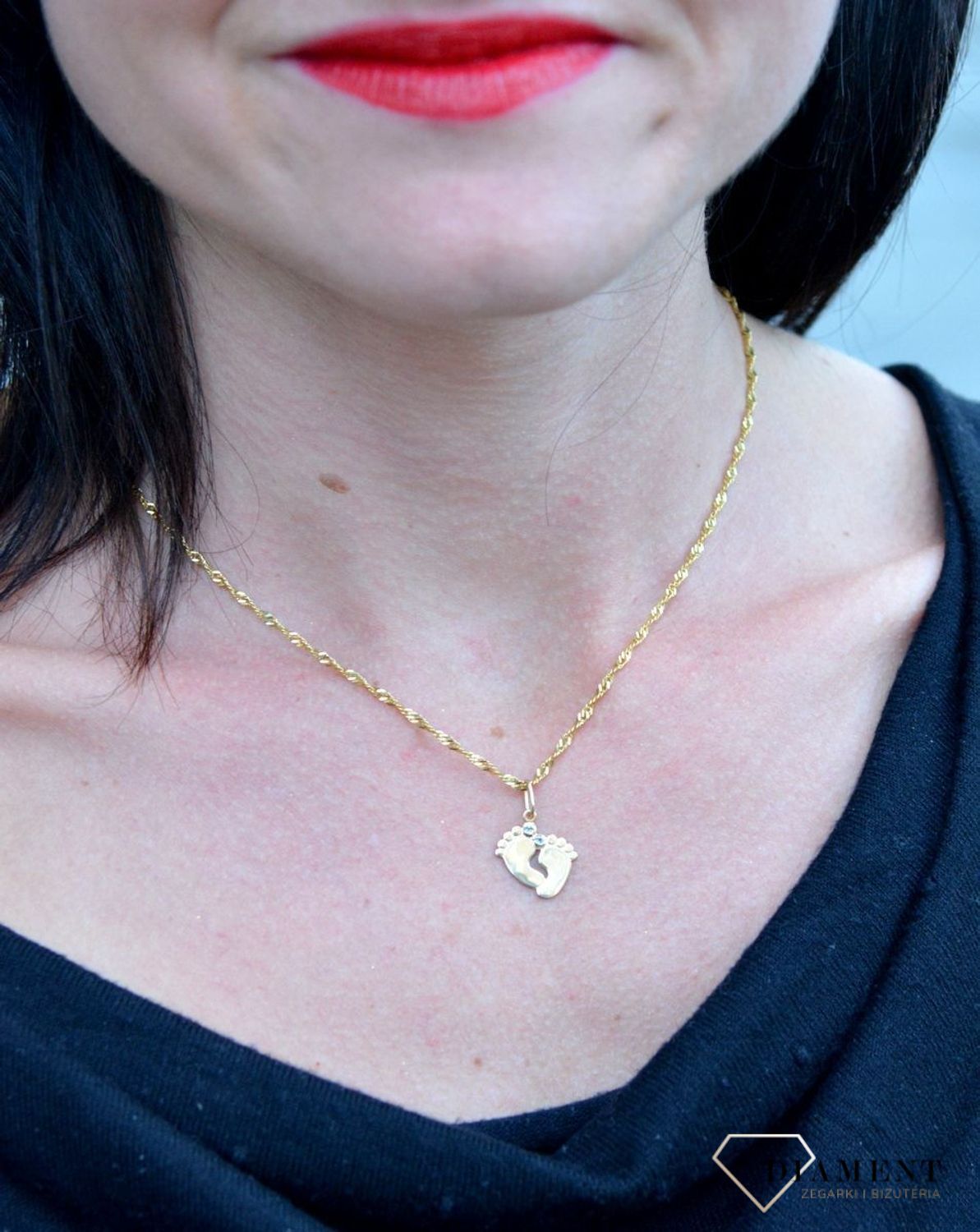 Złota zawieszka stópki 585 'Stópki dziecka' do graweru DIA-ZAW-4398-585. Złota zawieszka stópki 585 'Stópki dziecka' do graweru.jpg