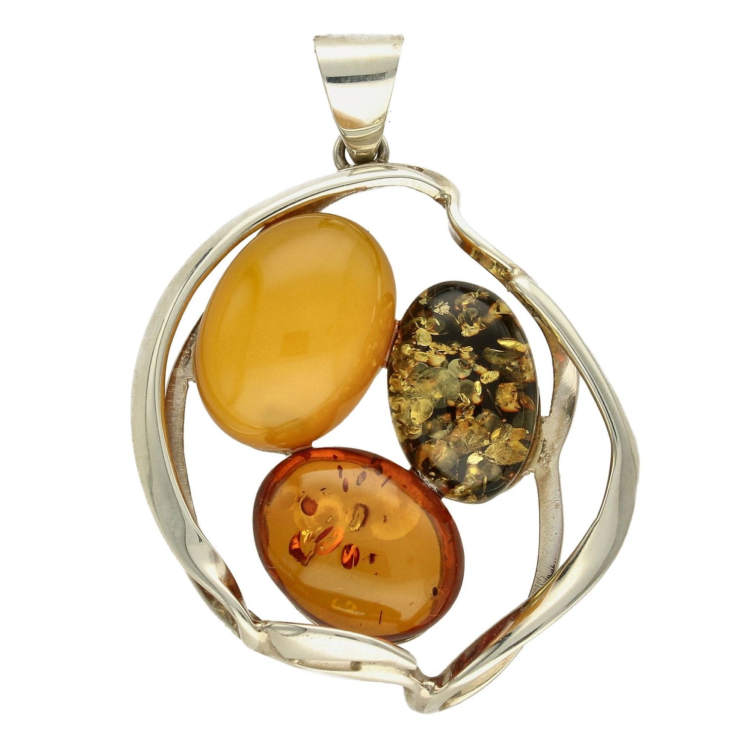 Zawieszka z bursztynami w trzech odcieniach DIA-ZAW-4497-925.jpg
