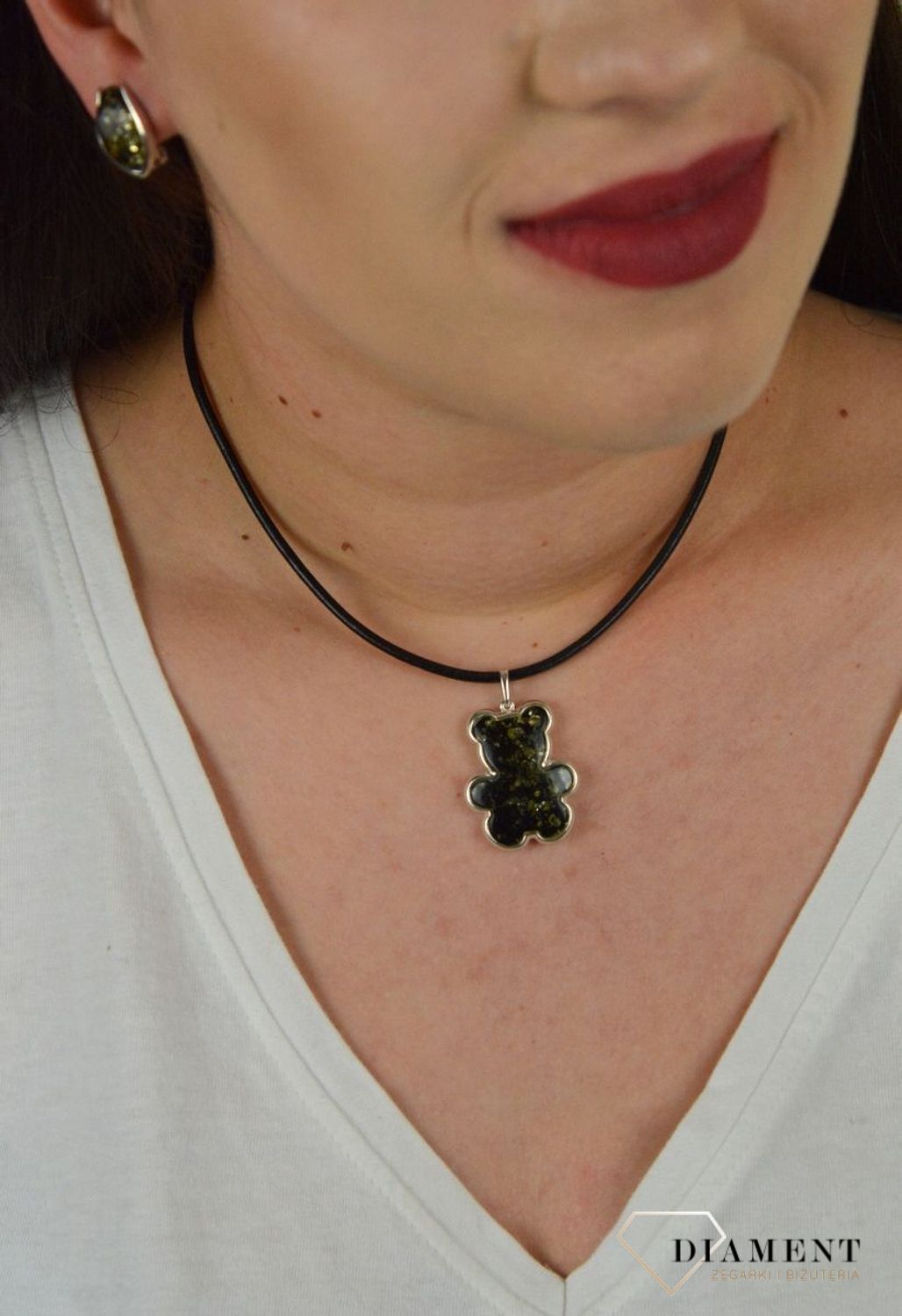 Srebrna zawieszka 925 'Bursztynowy miś' DIA-ZAW-4530-925.jpg