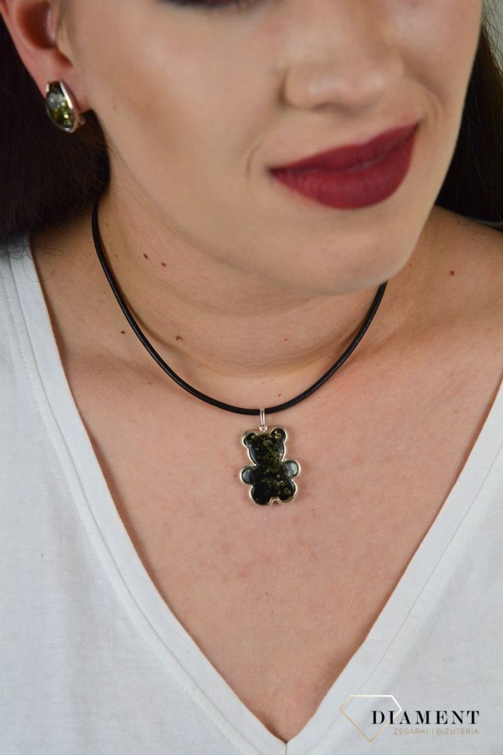 Srebrna zawieszka 925 'Bursztynowy miś' DIA-ZAW-4530-925.jpg