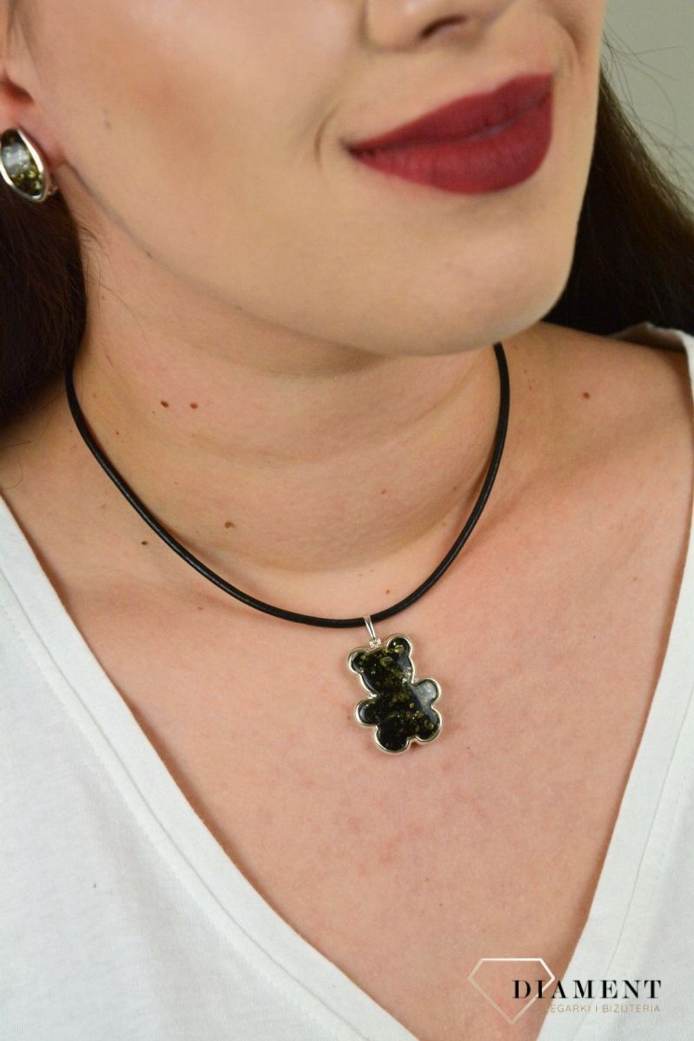 Srebrna zawieszka 925 'Bursztynowy miś' DIA-ZAW-4530-925.jpg