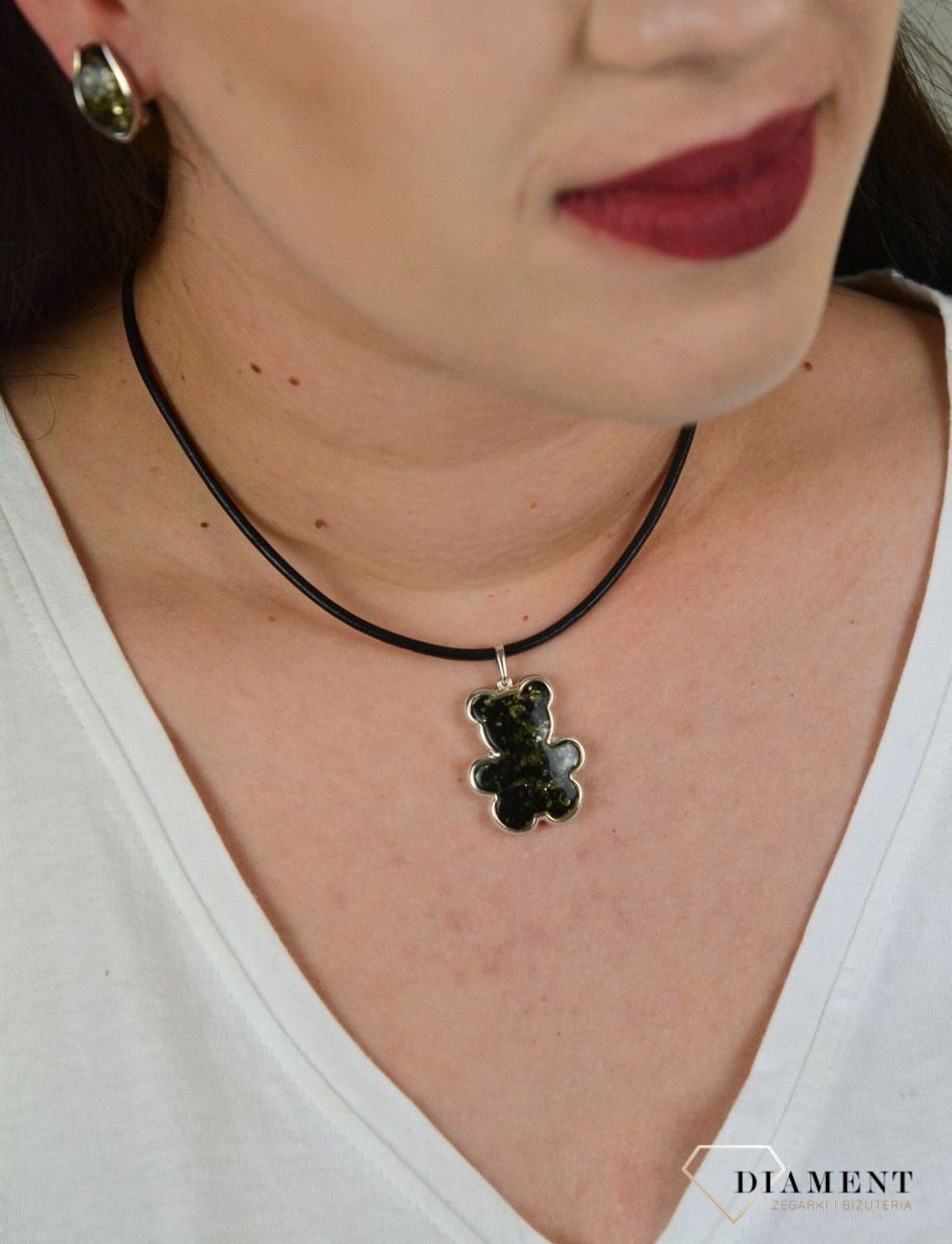 Srebrna zawieszka 925 'Bursztynowy miś' DIA-ZAW-4530-925.jpg