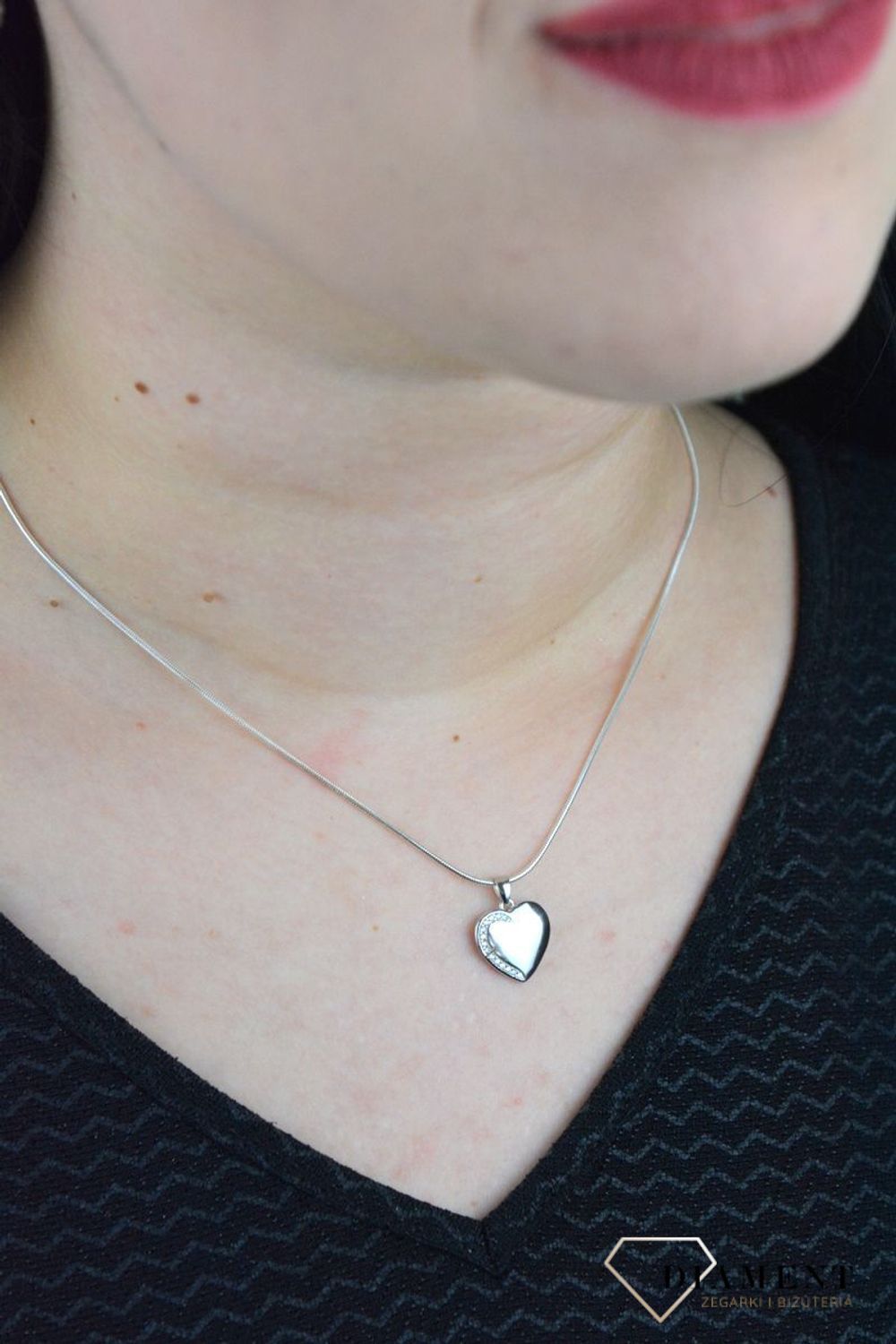 Srebrna zawieszka serce z cyrkoniami 925 DIA-ZAW-4601-925.jpg