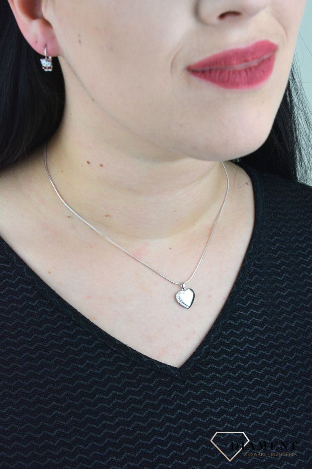 Srebrna zawieszka serce z cyrkoniami 925 DIA-ZAW-4601-925.jpg