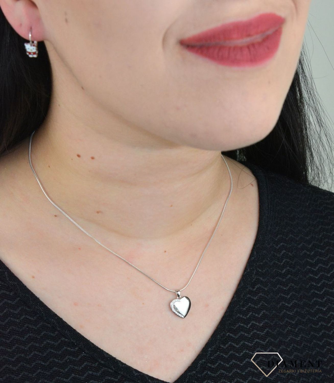 Srebrna zawieszka serce z cyrkoniami 925 DIA-ZAW-4601-925.jpg
