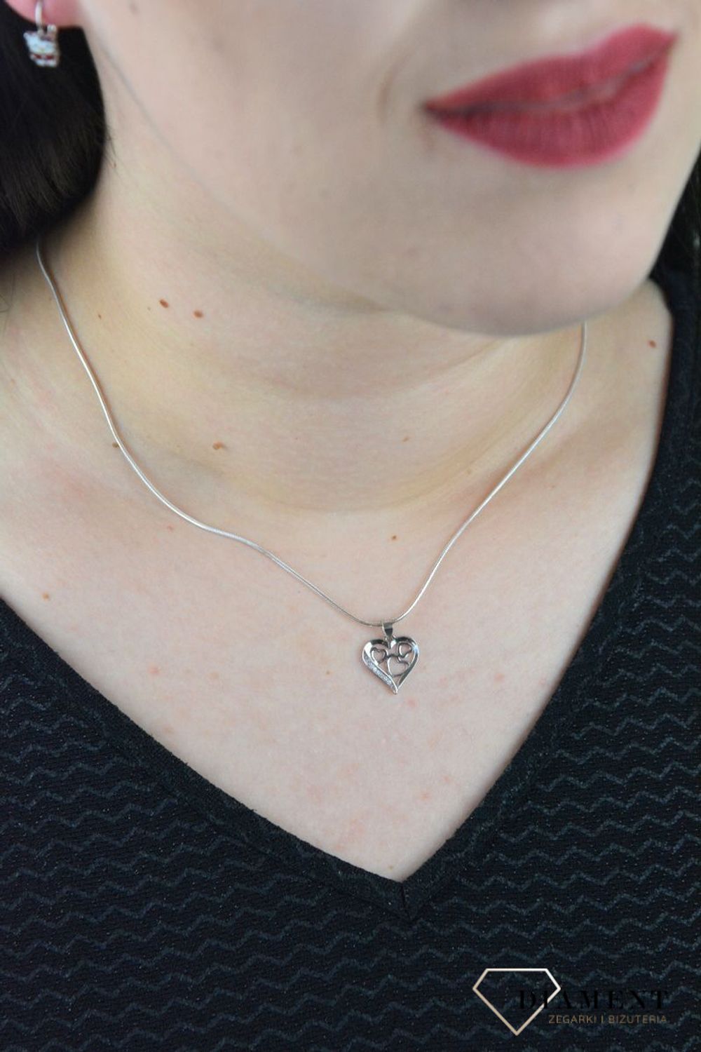 Srebrna zawieszka serduszka z cyrkoniami 925 DIA-ZAW-4602-925.jpg