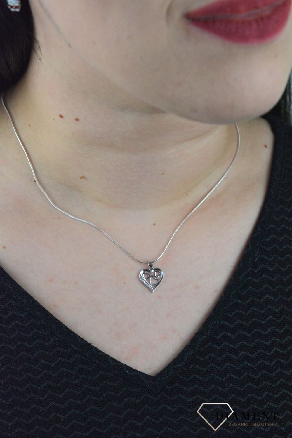 Srebrna zawieszka serduszka z cyrkoniami 925 DIA-ZAW-4602-925.jpg