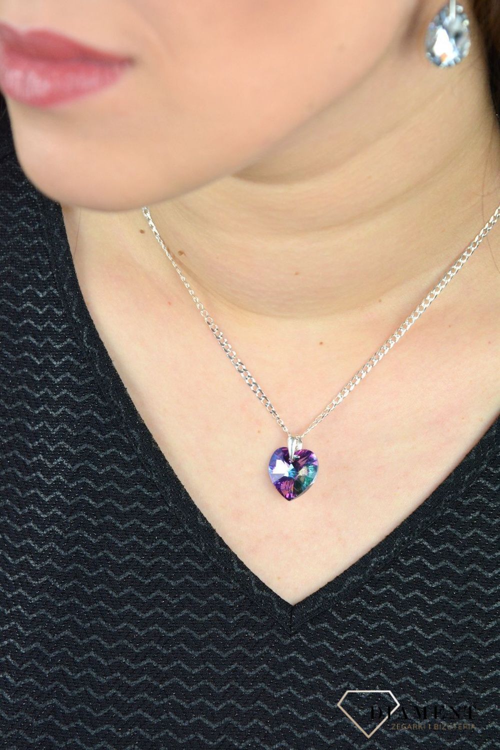 Zawieszka srebrna  fioletowe serce Swarovski DIA-ZAW-4610-925.jpg