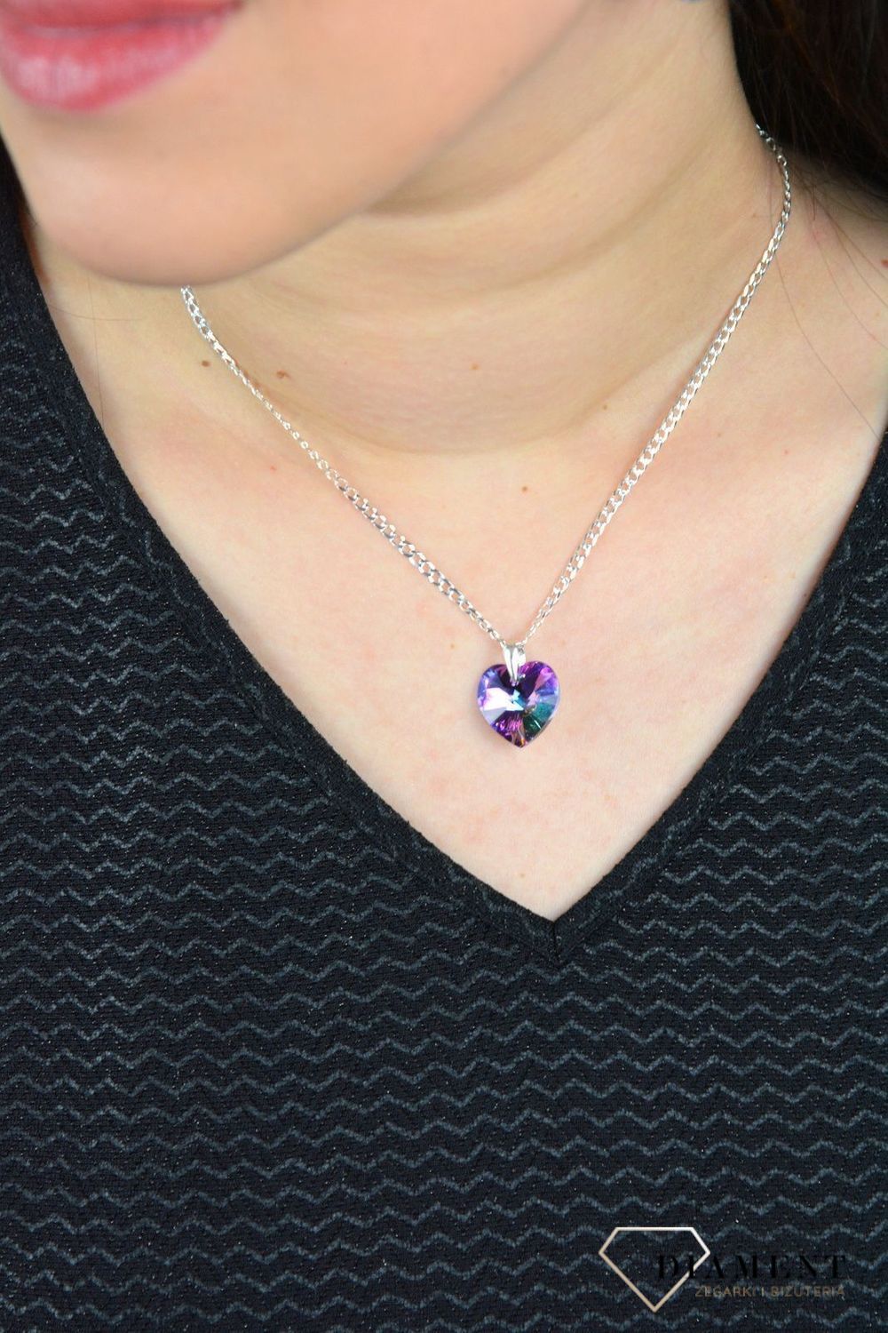 Zawieszka srebrna  fioletowe serce Swarovski DIA-ZAW-4610-925.jpg
