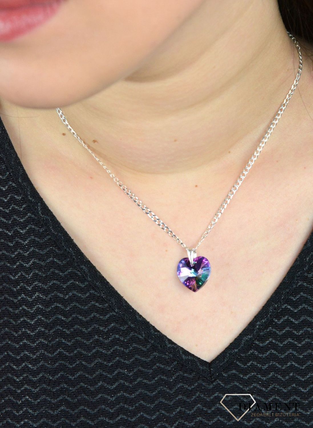 Zawieszka srebrna  fioletowe serce Swarovski DIA-ZAW-4610-925.jpg