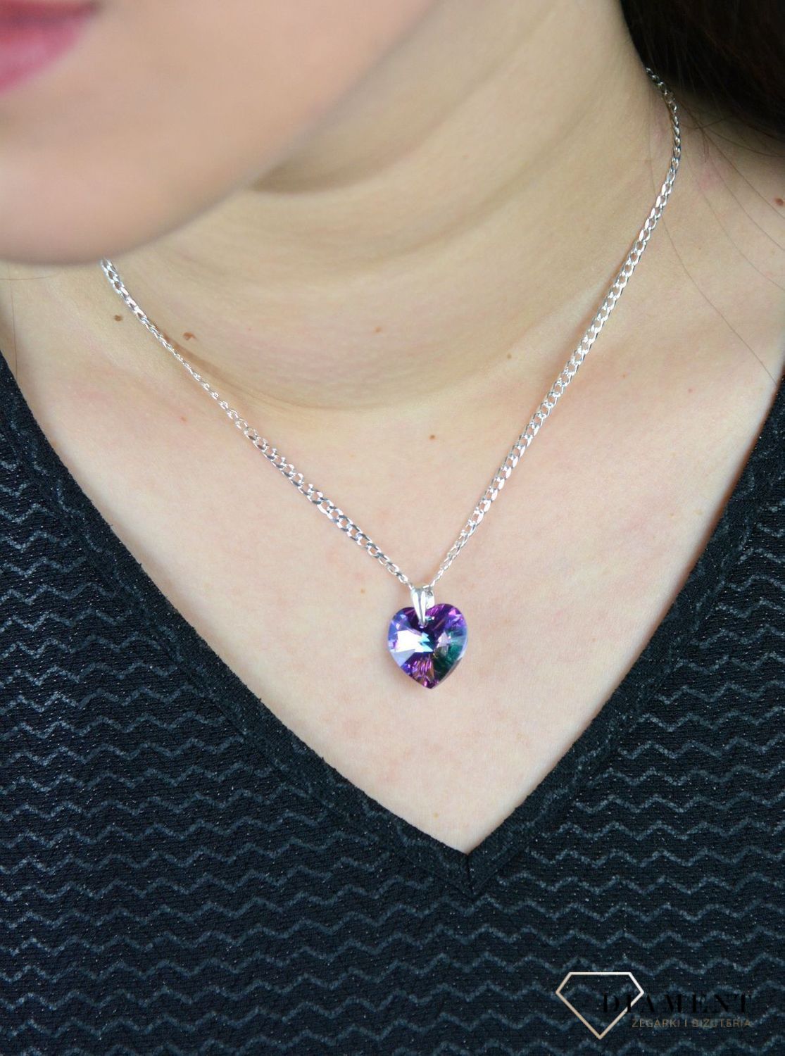 Zawieszka srebrna  fioletowe serce Swarovski DIA-ZAW-4610-925.jpg