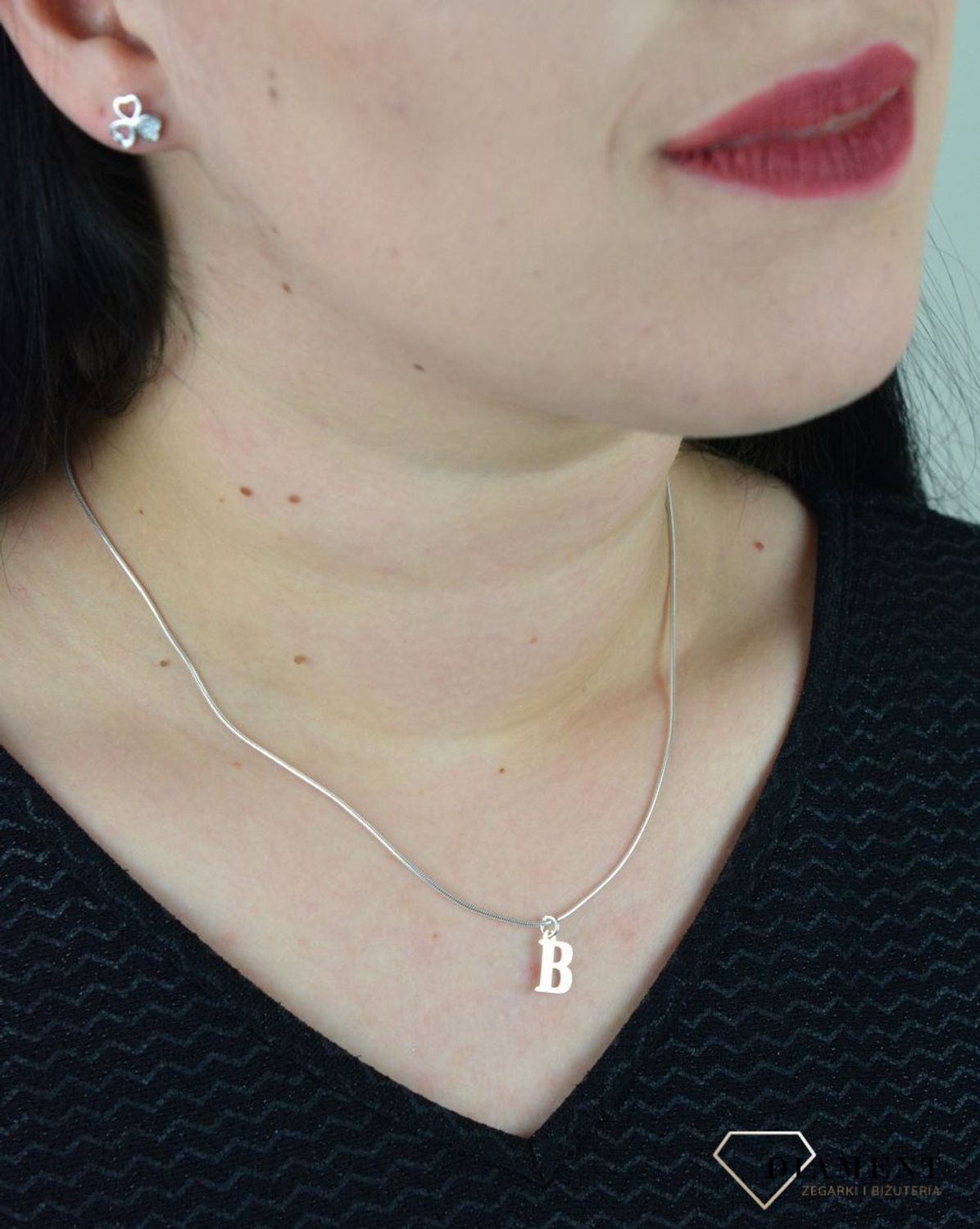 Srebrna zawieszka literka B 1 cm, 925 DIA-ZAW-4611B-925.jpg