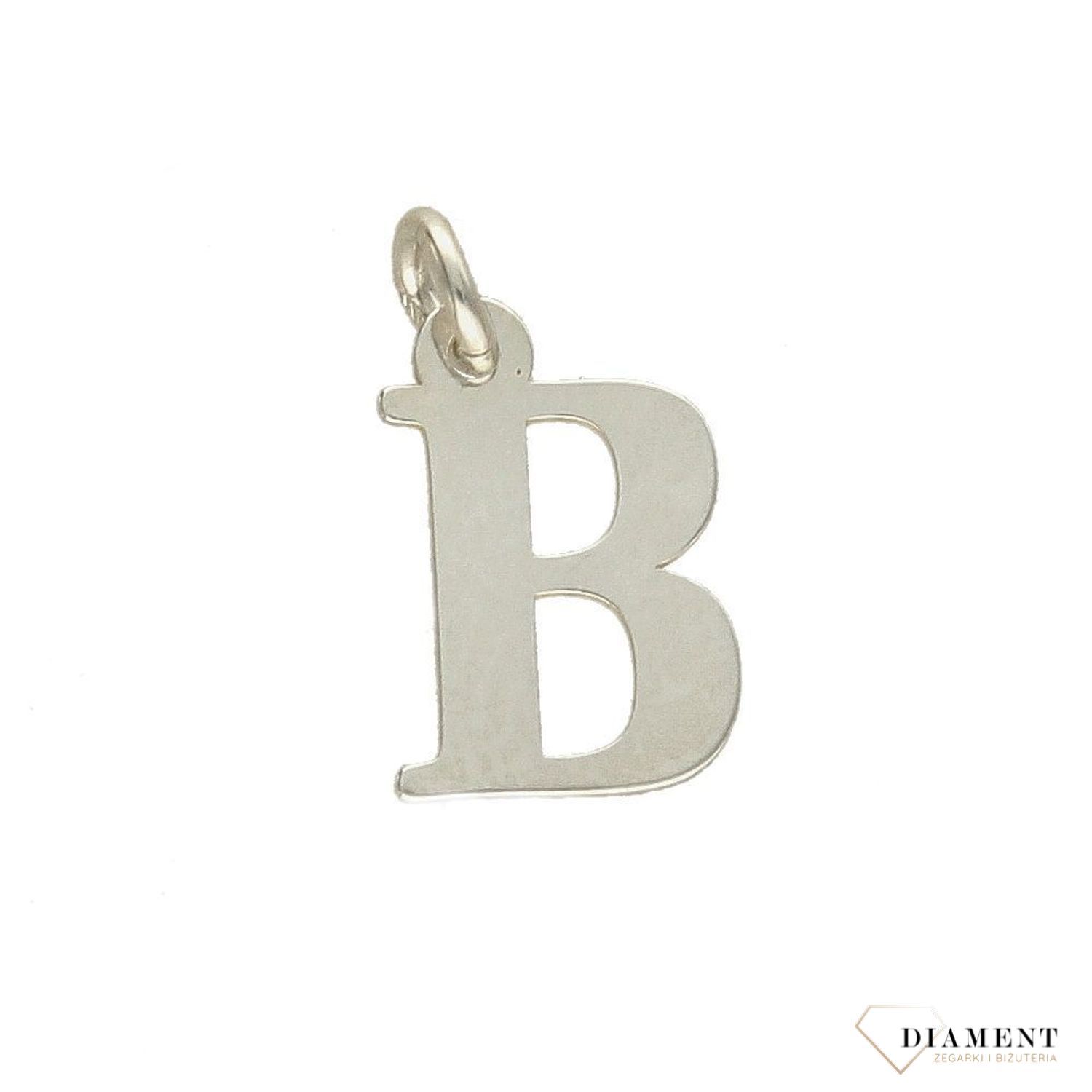 Srebrna zawieszka literka B 1 cm, 925 DIA-ZAW-4611B-925.jpg