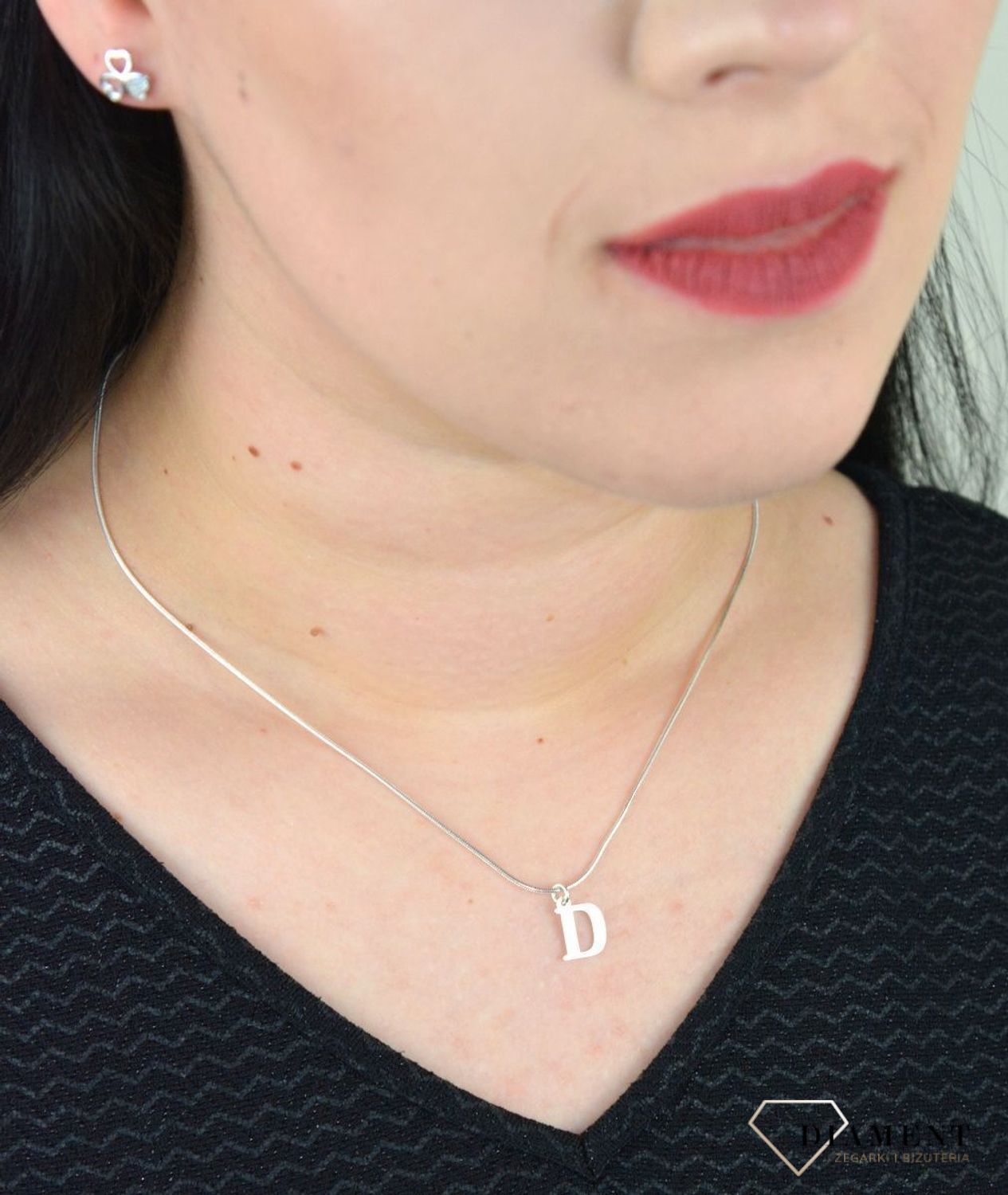 Srebrna zawieszka literka D 1 cm 925 DIA-ZAW-4611D-925.jpg