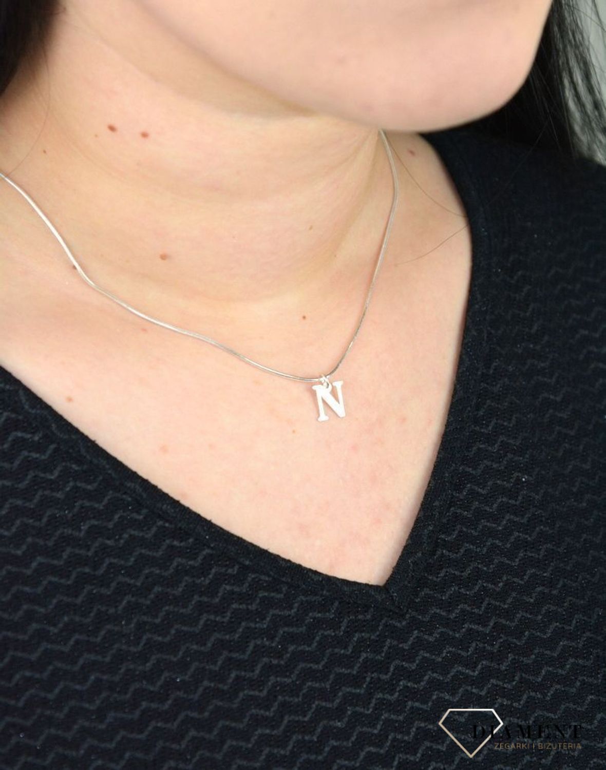 Srebrna zawieszka literka N 1cm, 925 DIA-ZAW-4611N-925.jpg