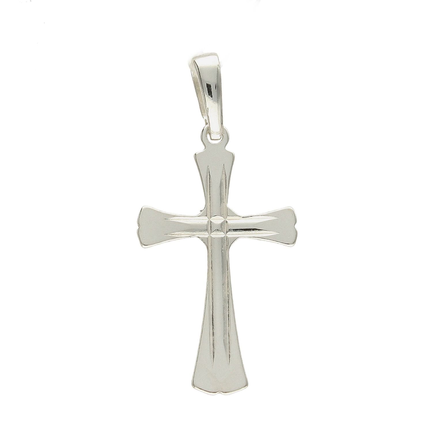 Srebrna zawieszka grawerowany gładki krzyżyk 925 DIA-ZAW-4612-925.jpg