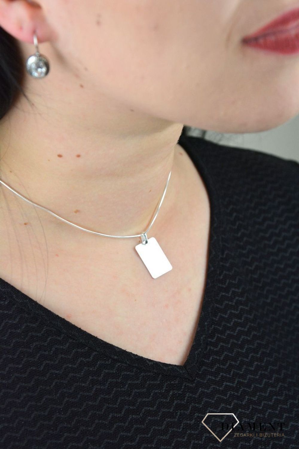 Srebrna zawieszka nieśmiertelnik 925 DIA-ZAW-4631-925.jpg