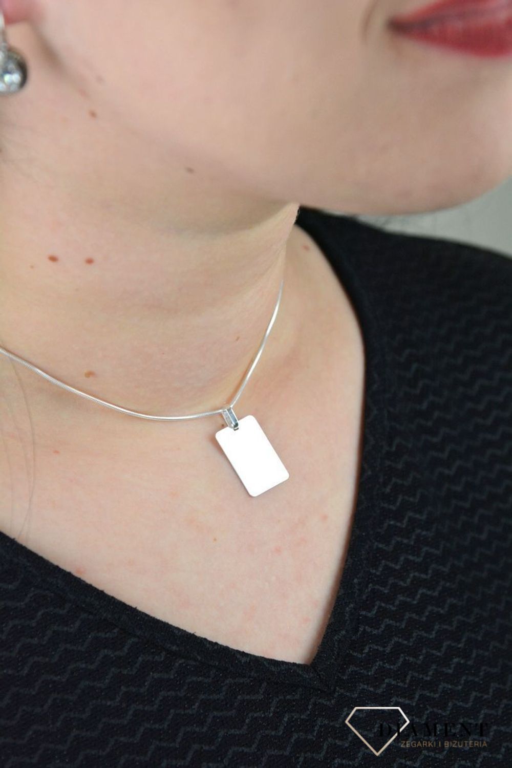 Srebrna zawieszka nieśmiertelnik 925 DIA-ZAW-4631-925.jpg