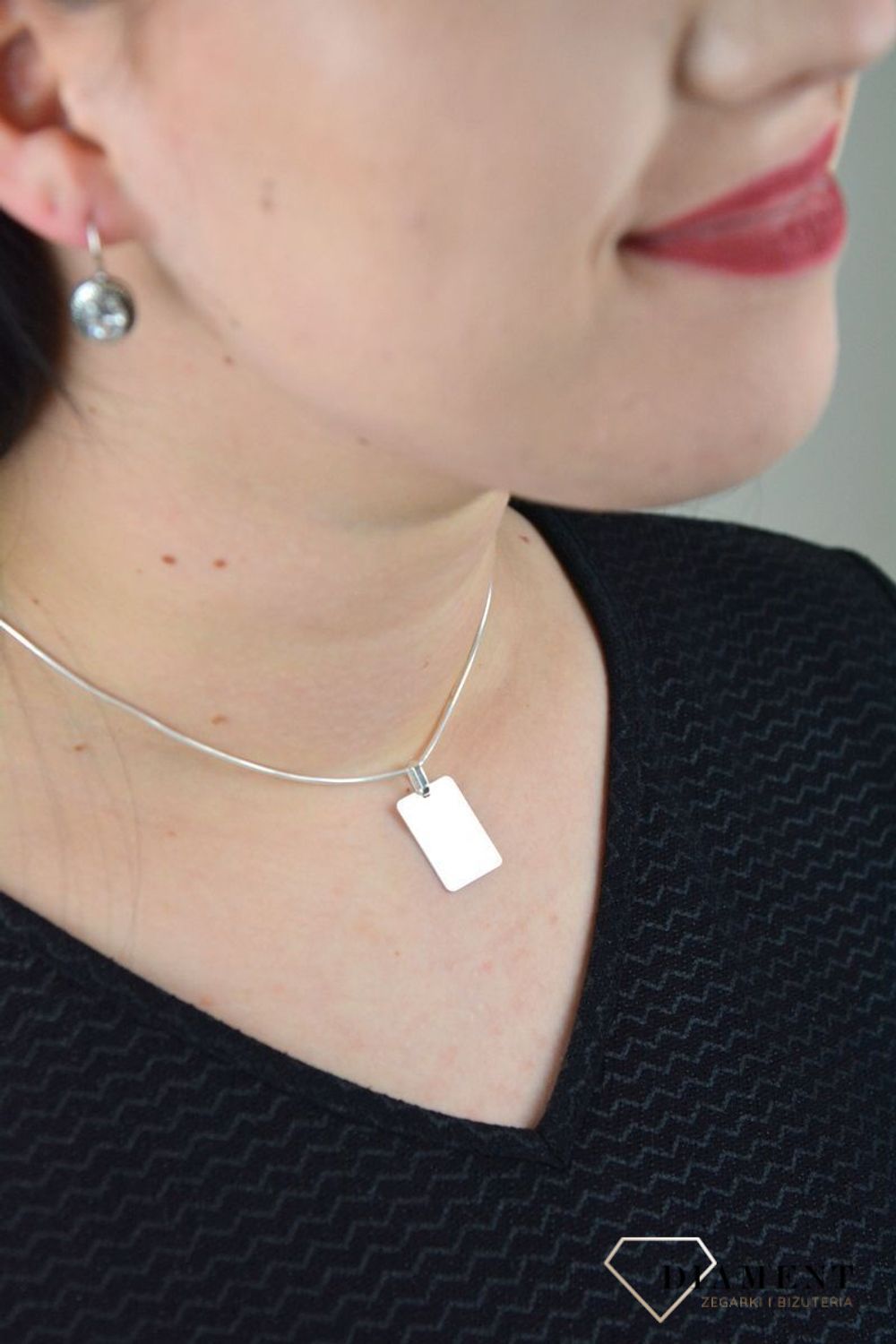 Srebrna zawieszka nieśmiertelnik 925 DIA-ZAW-4631-925.jpg