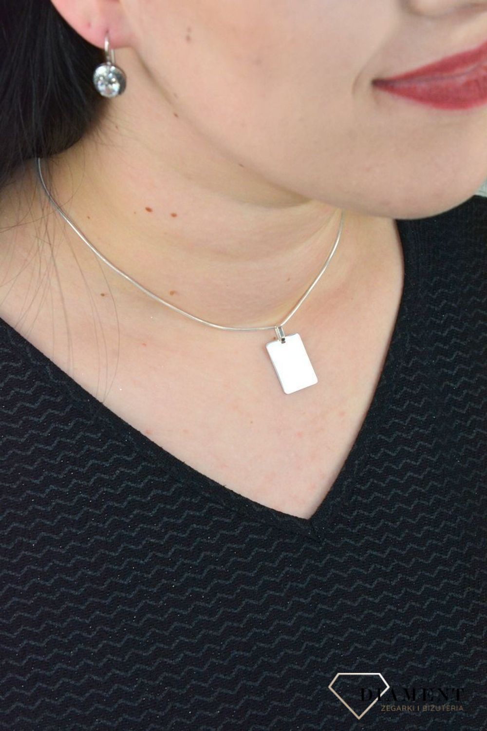 Srebrna zawieszka nieśmiertelnik 925 DIA-ZAW-4631-925.jpg