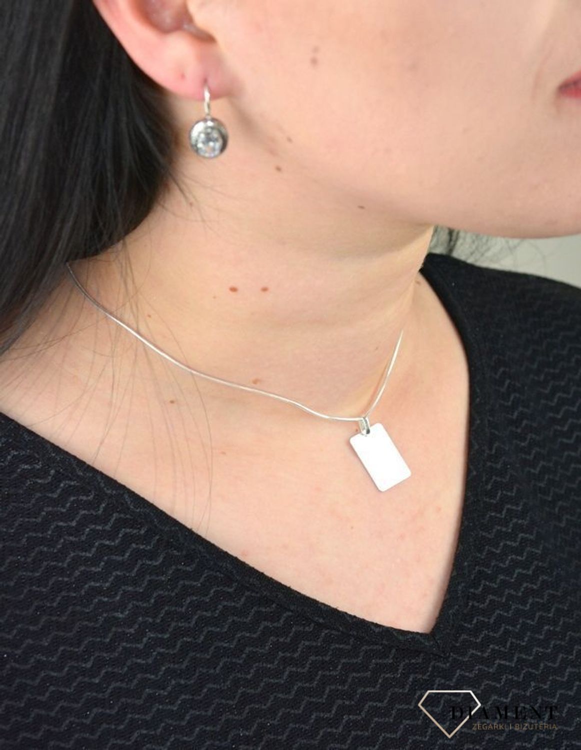 Srebrna zawieszka nieśmiertelnik 925 DIA-ZAW-4631-925.jpg