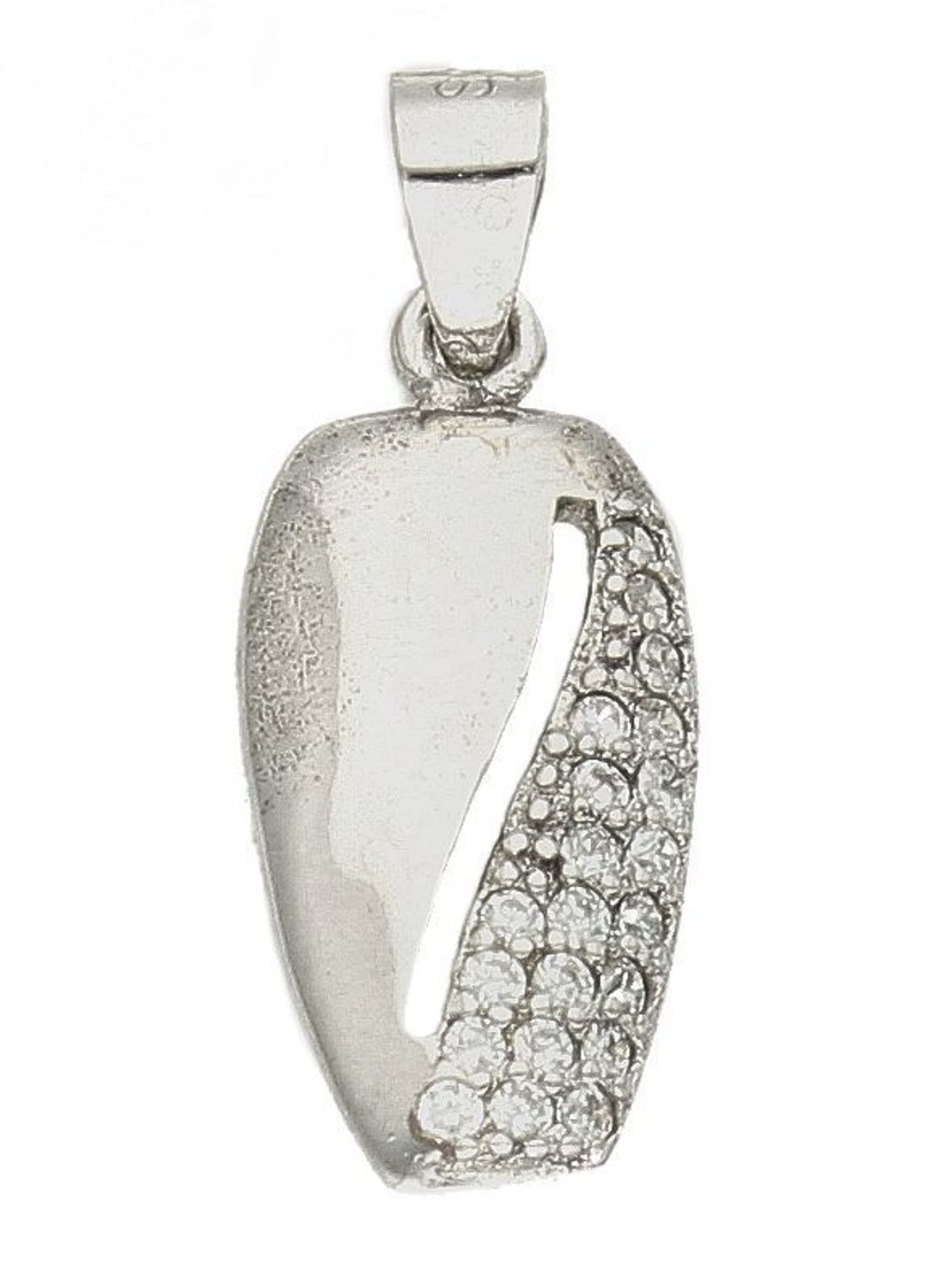 Zawieszka damska Błyszczące ziarno kawy DIA-ZAW-4671-925 Srebrna zawieszka o ponadczasowej formie uzupełniona cyrkonią. Została wykonana z najwyższej jakości srebra próby 925. Idealny pomysł na prezent..jpg