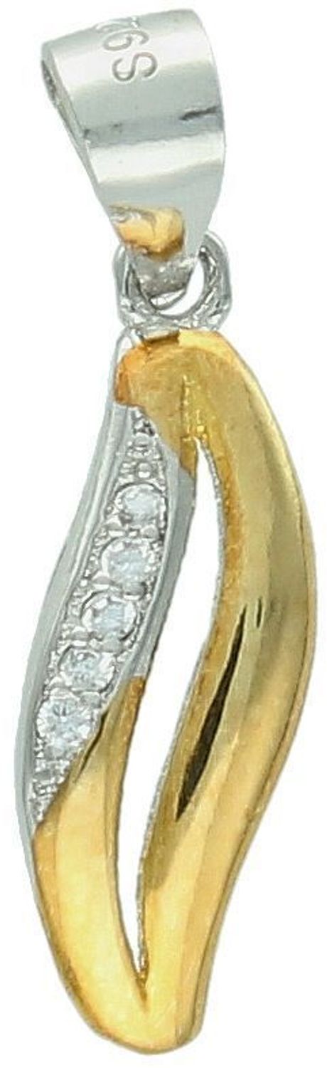 Zawieszka srebrna pozłacana z cyrkonią próba 925, DIA-ZAW-4674-925 Nowoczesna elegancja w złotym wydaniu – ta srebrna zawieszka pozłacana i ozdobiona błyszczącą cyrkonią.jpg