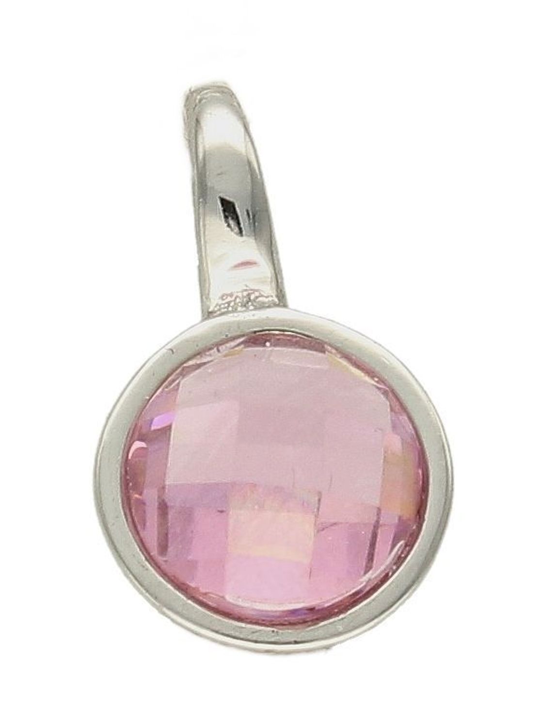 Zawieszka srebrna damska  Różowe szkiełko  DIA-ZAW-4686-925 Srebrna zawieszka z różową cyrkonią, została wykonana z najwyższej jakości srebra próby 925. Idealny pomysł na prezent..jpg