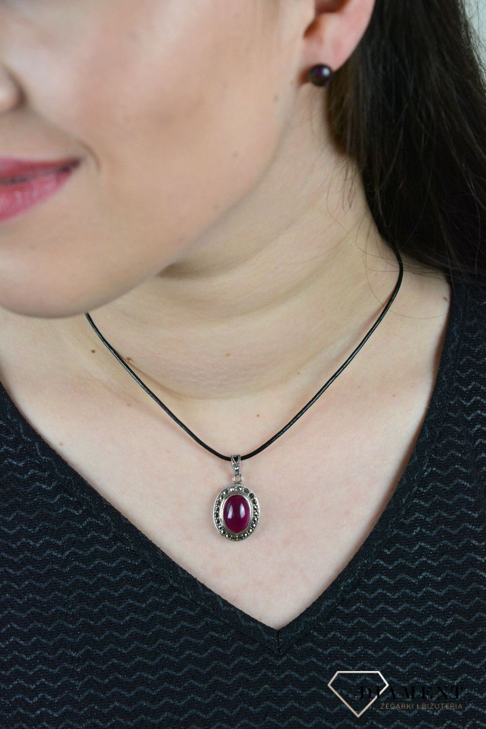 Srebrna zawieszka 'Głęboka czerwień' DIA-ZAW-4830-925.jpg