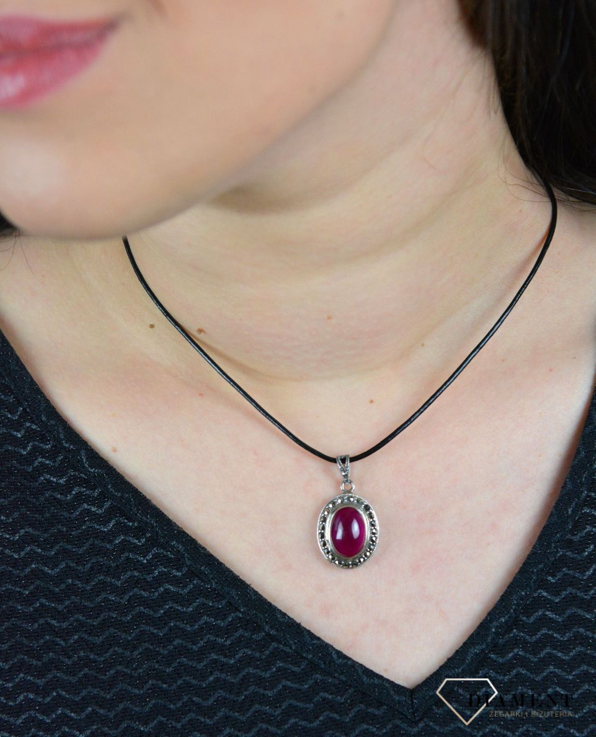 Srebrna zawieszka 'Głęboka czerwień' DIA-ZAW-4830-925.jpg