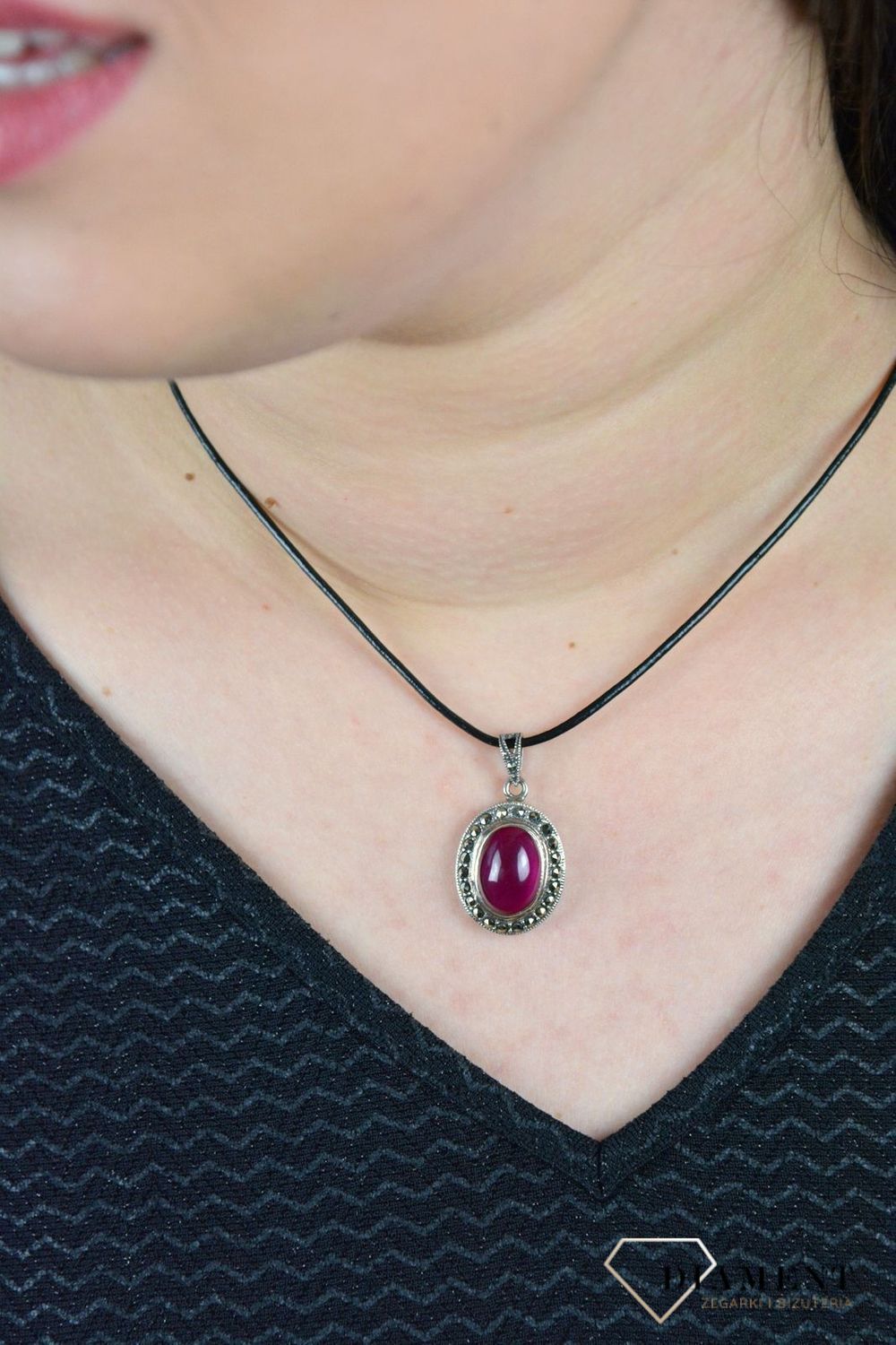 Srebrna zawieszka 'Głęboka czerwień' DIA-ZAW-4830-925.jpg