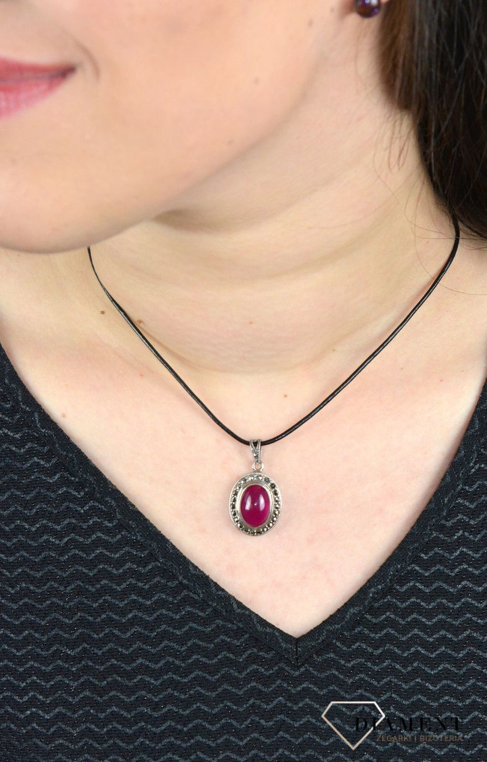 Srebrna zawieszka 'Głęboka czerwień' DIA-ZAW-4830-925.jpg