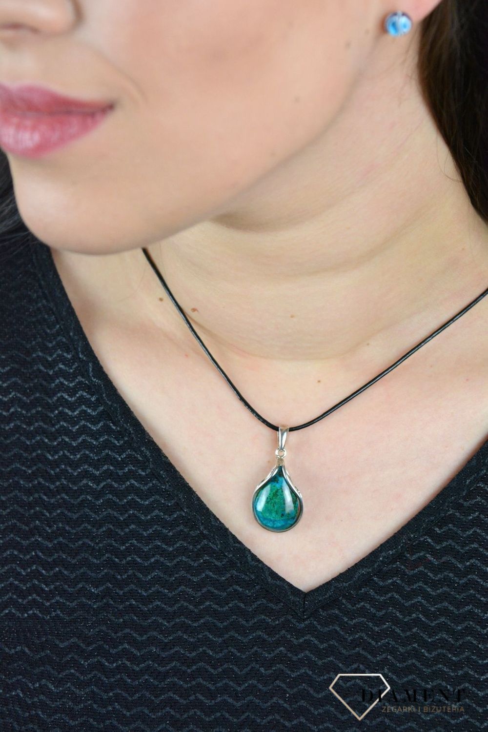 Zawieszka w srebrnej oprawie z kamieniem chryzokola DIA-ZAW-4840-925.jpg