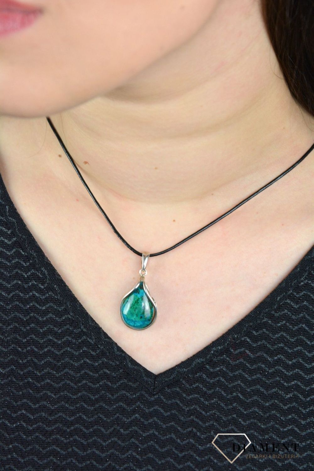 Zawieszka w srebrnej oprawie z kamieniem chryzokola DIA-ZAW-4840-925.jpg