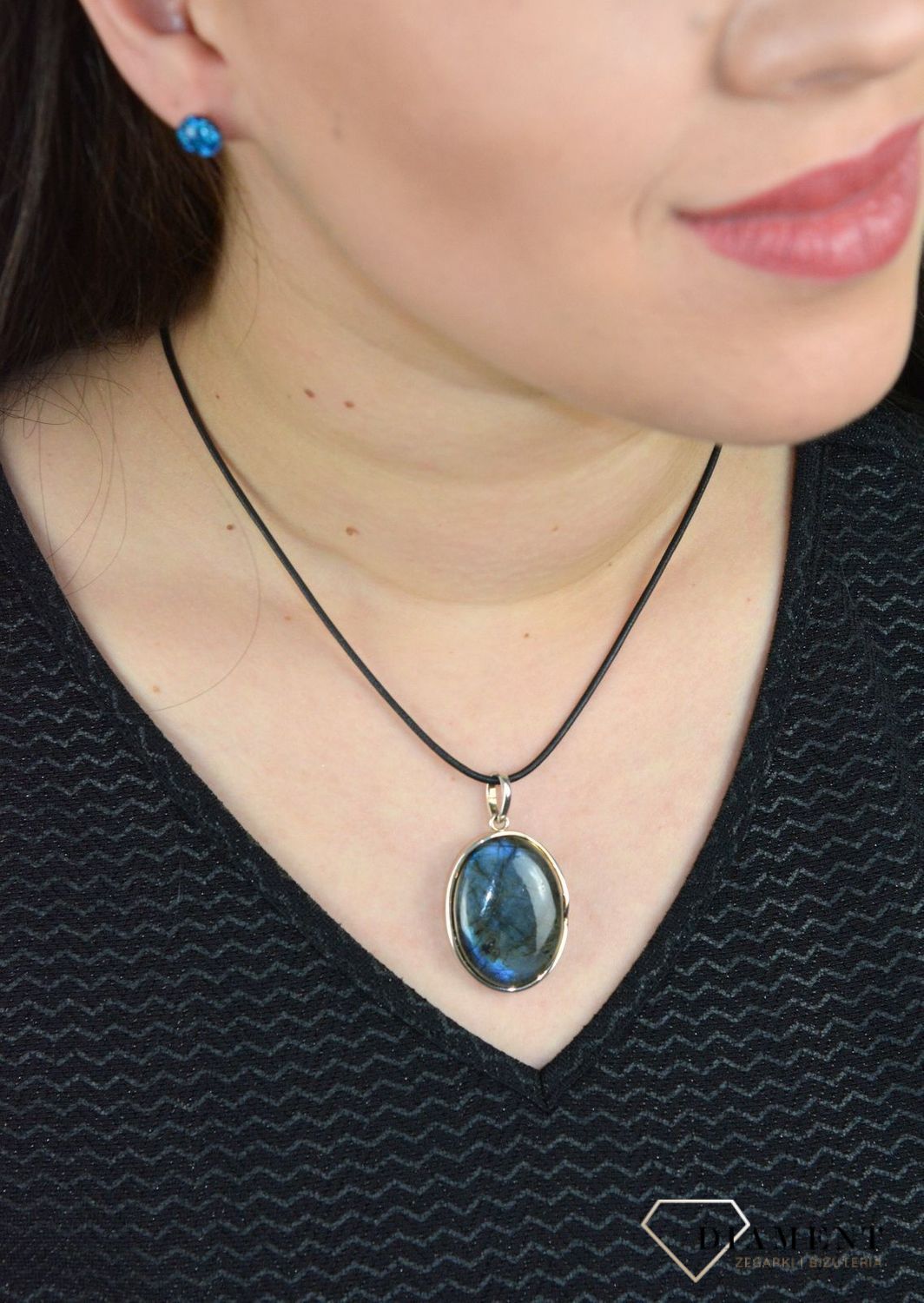 Zawieszka srebrna 'Połyskujący labradoryt' DIA-ZAW-4842-925.jpg