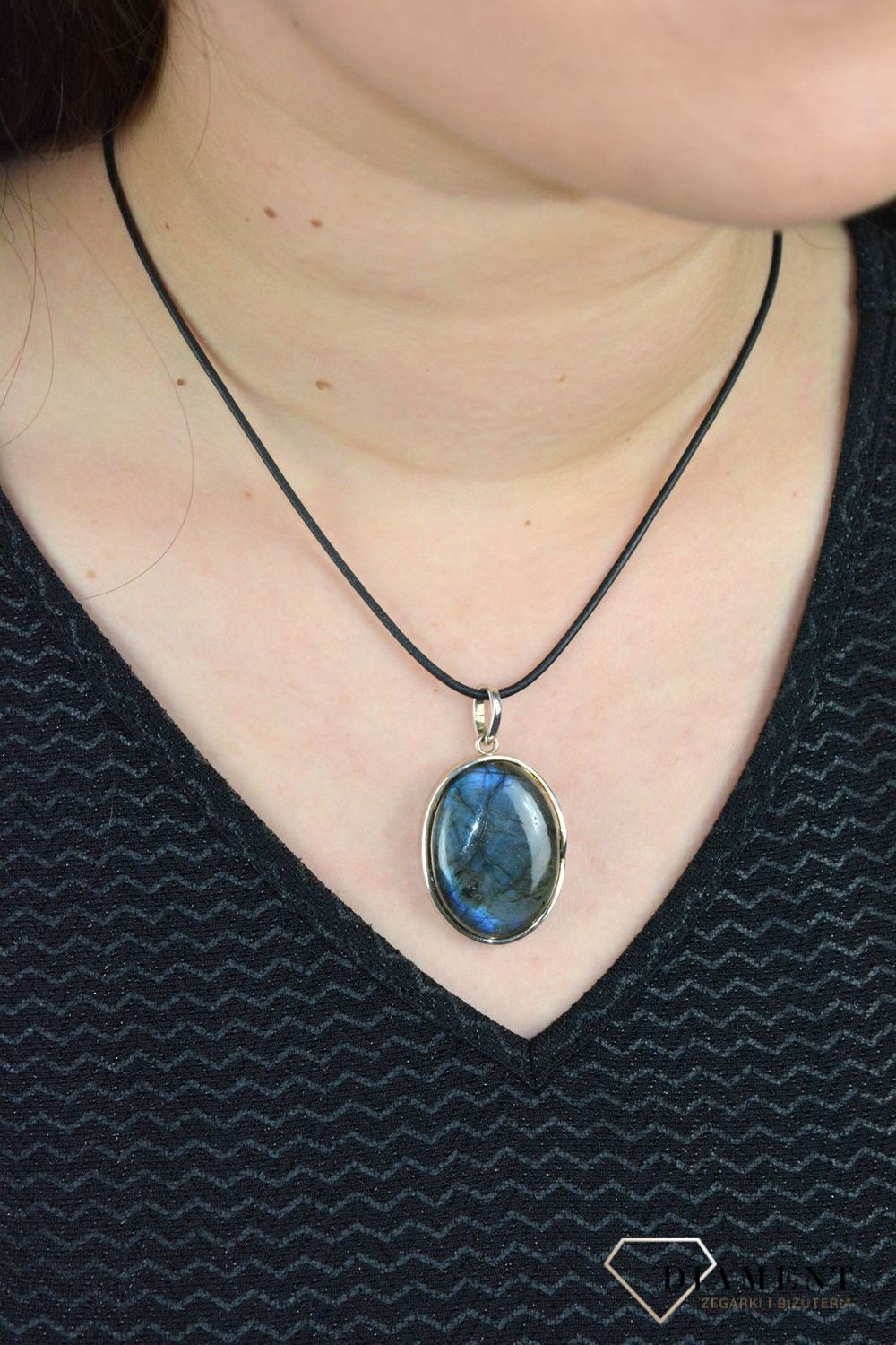 Zawieszka srebrna 'Połyskujący labradoryt' DIA-ZAW-4842-925.jpg