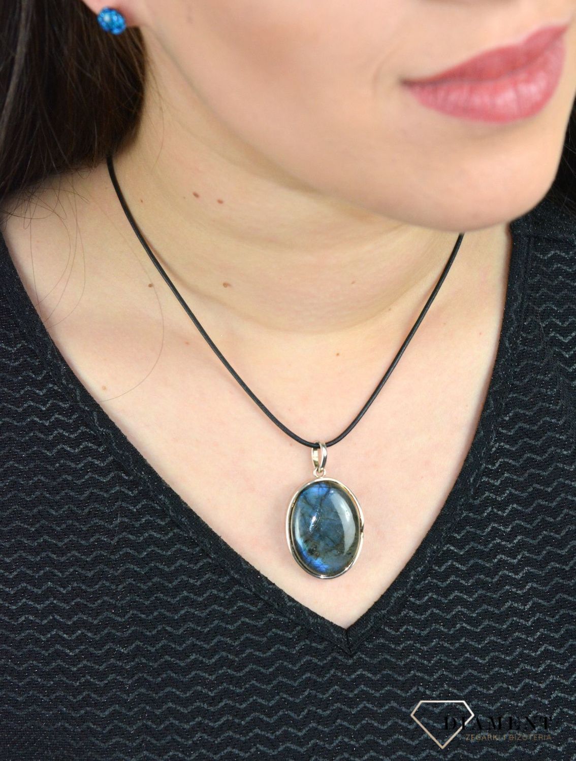 Zawieszka srebrna 'Połyskujący labradoryt' DIA-ZAW-4842-925.jpg