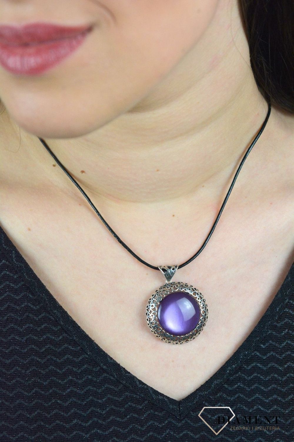 Zawieszka srebrna 'Fiolet w oprawie' DIA-ZAW-4843-925.jpg