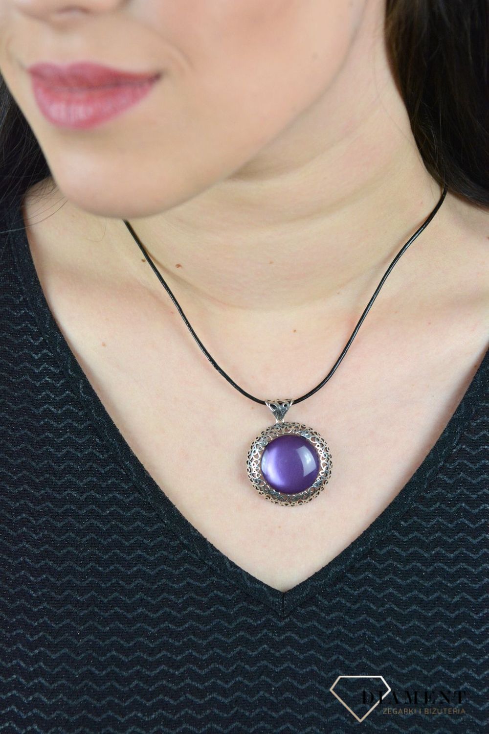 Zawieszka srebrna 'Fiolet w oprawie' DIA-ZAW-4843-925.jpg