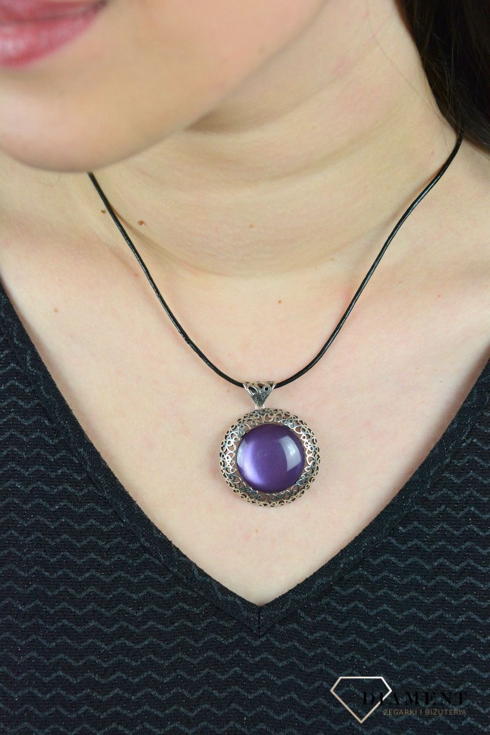Zawieszka srebrna 'Fiolet w oprawie' DIA-ZAW-4843-925.jpg