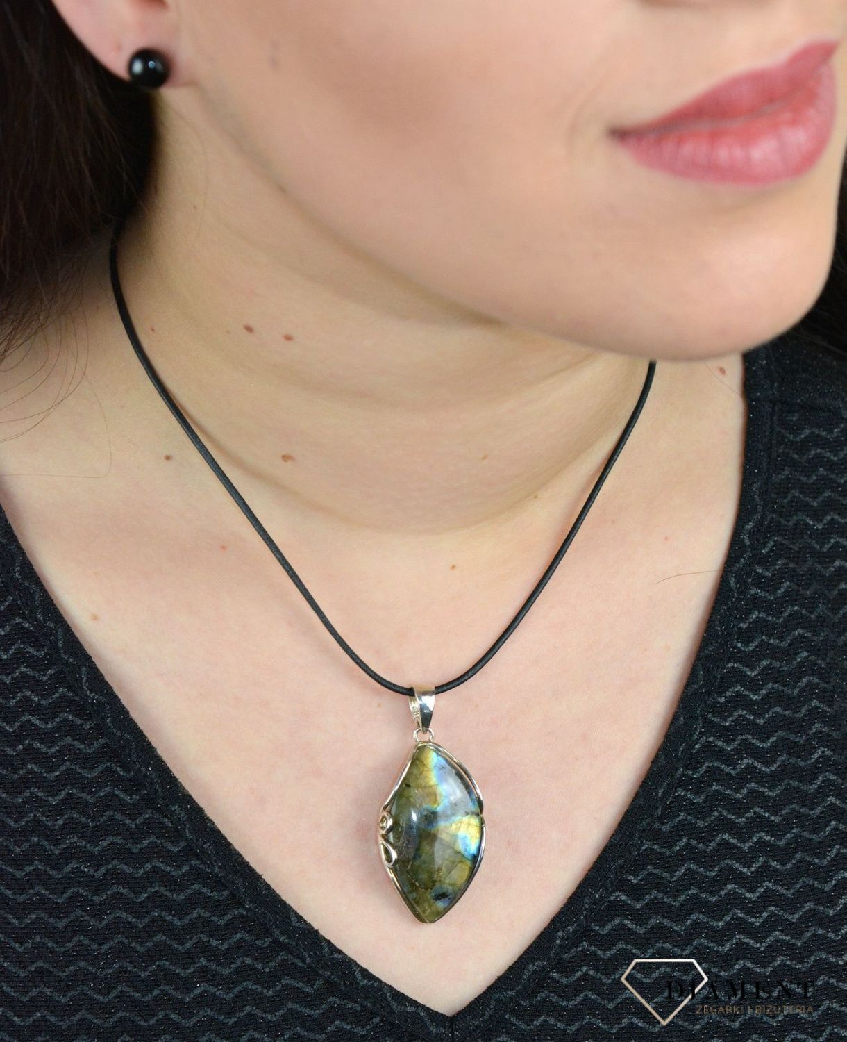 Zawieszka srebrna z unikatowym  labradorytem DIA-ZAW-4844-925.jpg