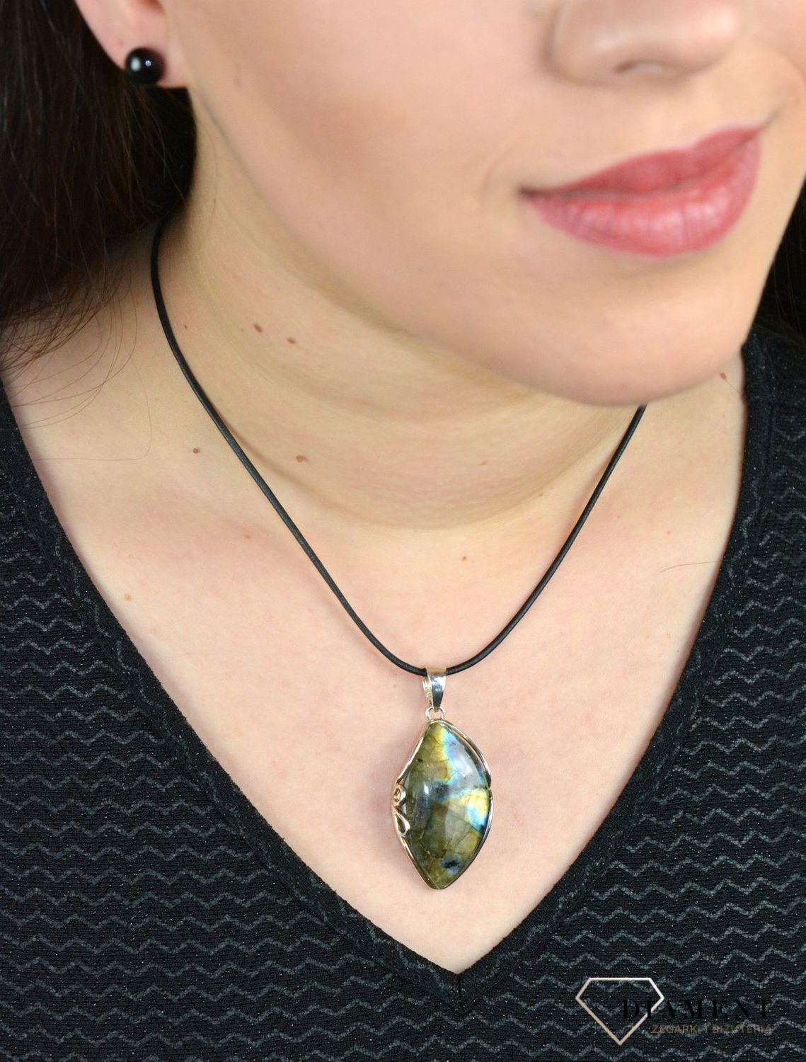 Zawieszka srebrna z unikatowym  labradorytem DIA-ZAW-4844-925.jpg