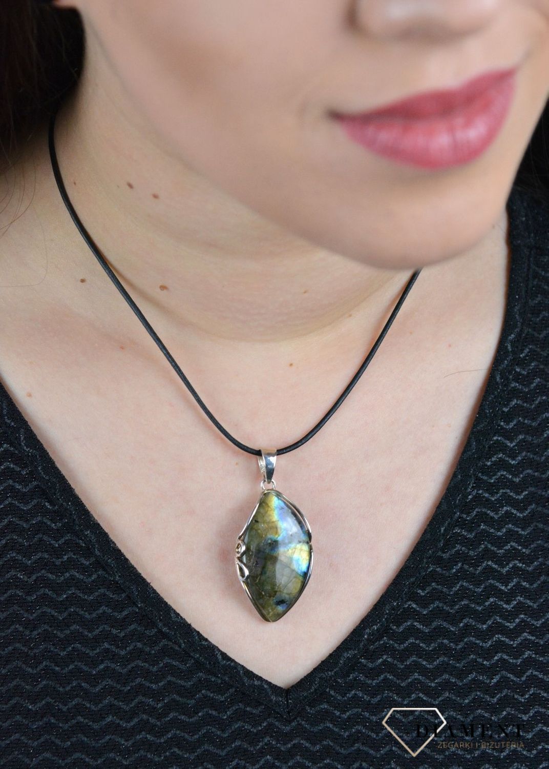 Zawieszka srebrna z unikatowym  labradorytem DIA-ZAW-4844-925.jpg