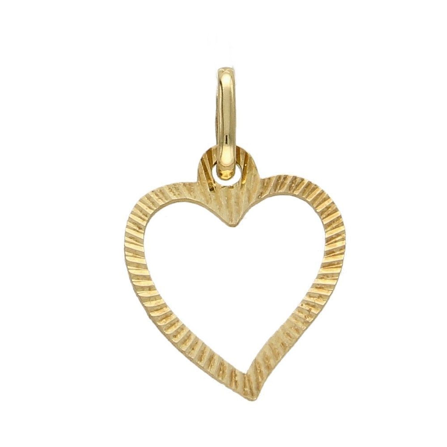 Piękna zawieszka w kształcie serca grawerowana. Zawieszkę wykonano ze złota próby 585 o wadze 0,50 gram. Do zawieszki można dobrać delikatny złoty łańcuszek, który można znaleźć w naszej ofercie..jpg