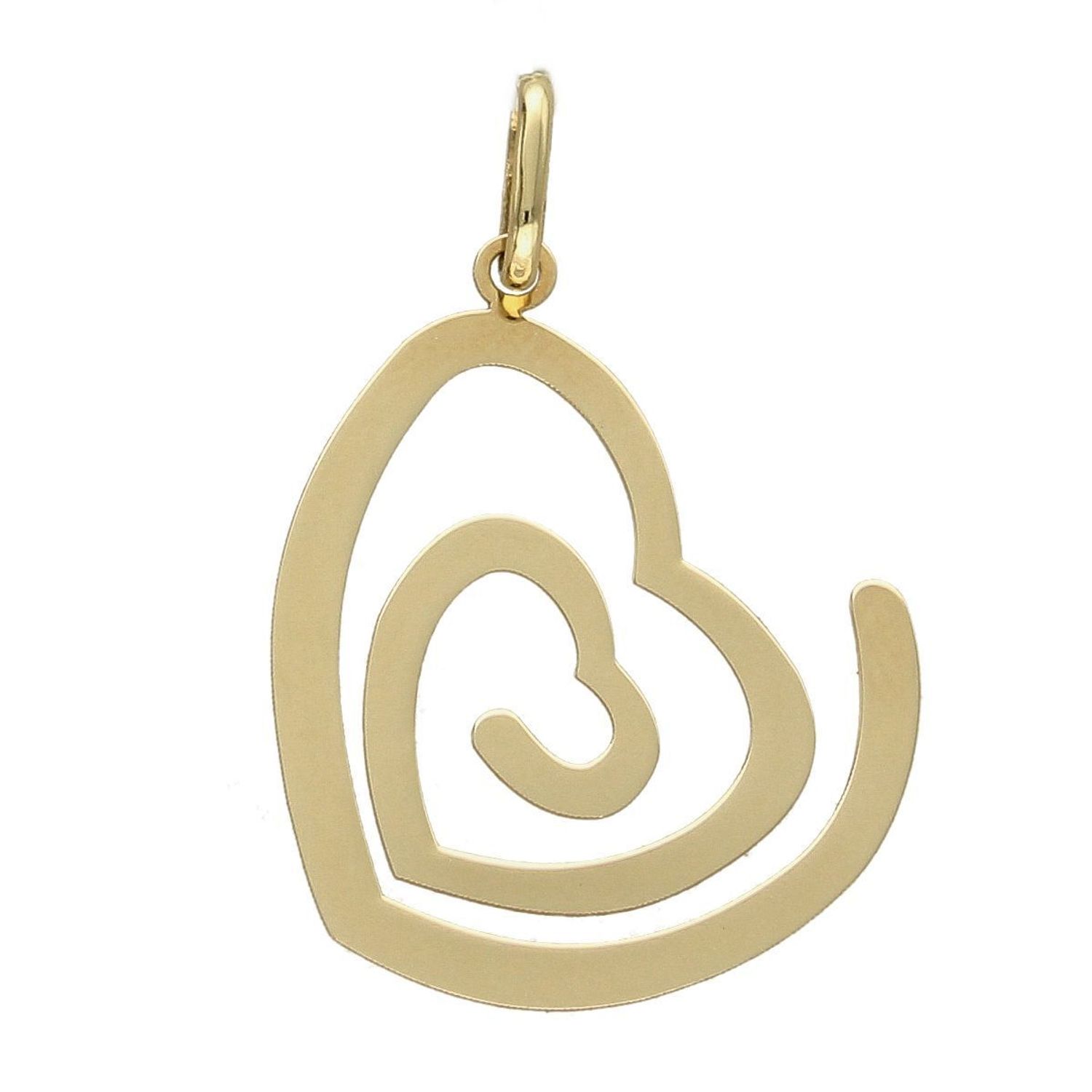 Złota zawieszka serce w kształcie spirali. Elegancki wisiorek wykonany z najwyższej jakości 14 –karatowego żółtego złota. Ta unikalna biżuteria, która zachwyci każdą kobietę..jpg