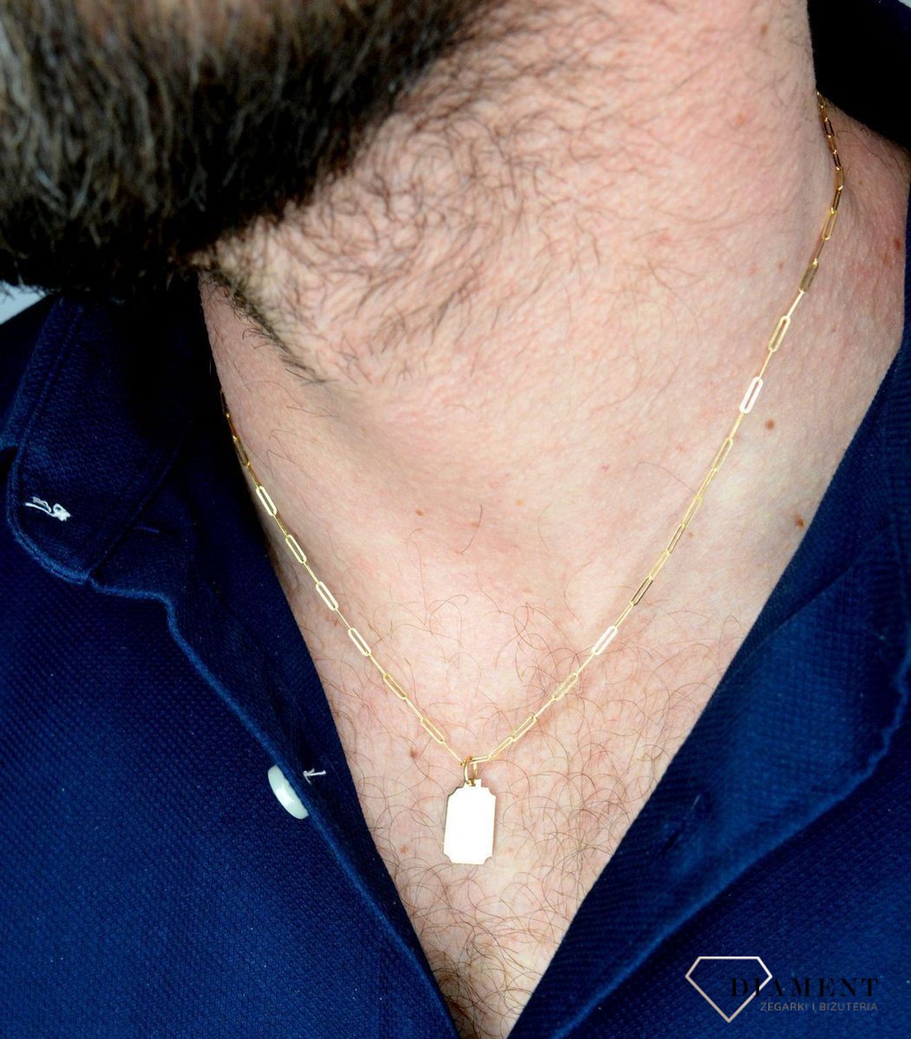 Złota zawieszka 'Minimalistyczny nieśmiertelnik ' DIA-ZAW-5245-585.jpg