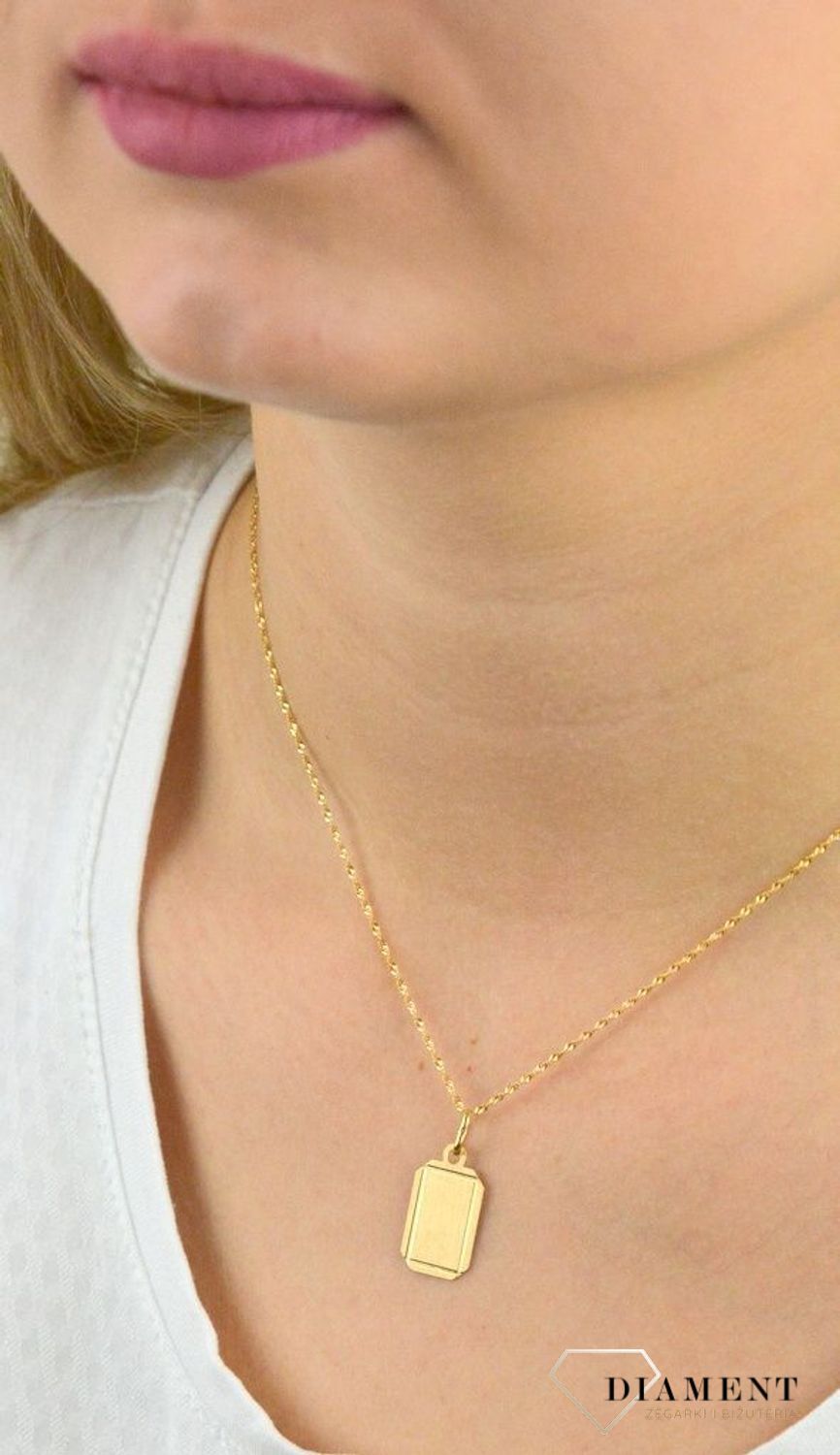 Złota zawieszka 'Minimalistyczny nieśmiertelnik' DIA-ZAW-5247-585.jpg