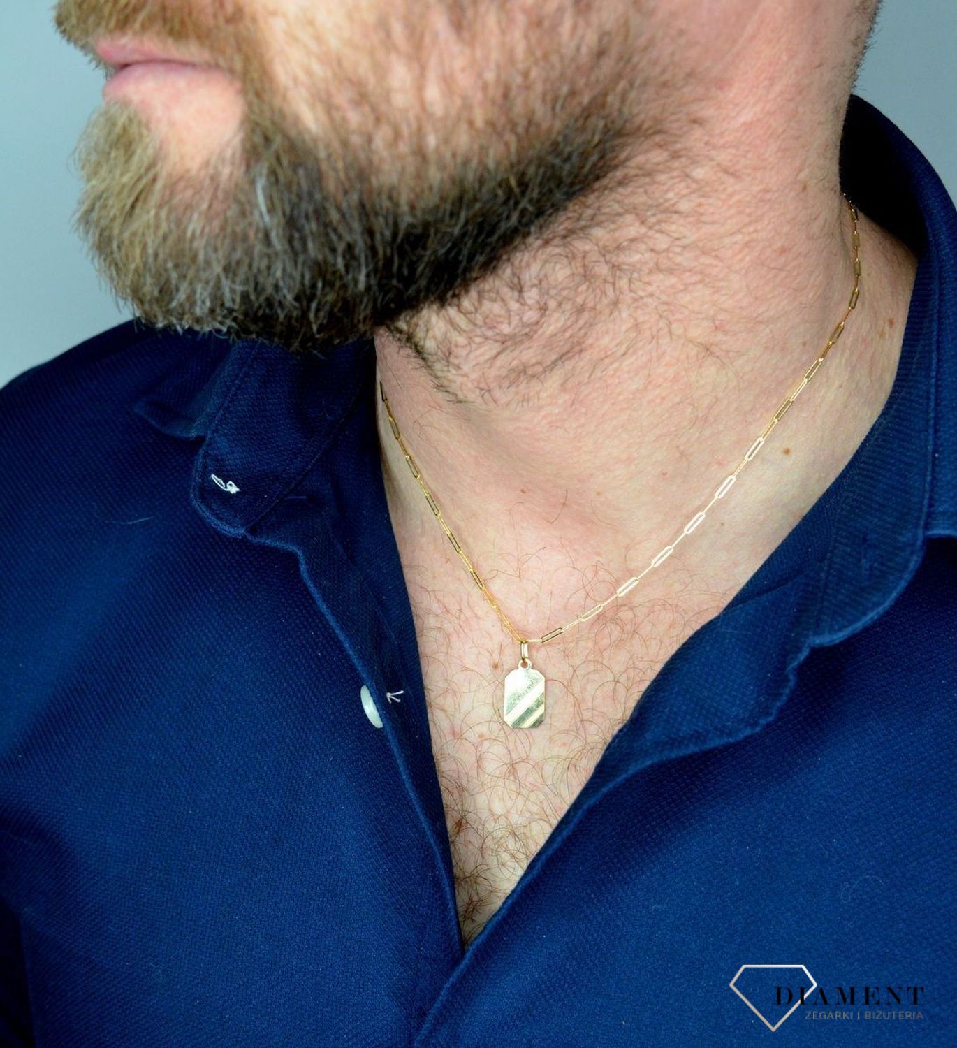 Złota zawieszka blaszka klasyczny nieśmiertelnik DIA-ZAW-5248-585.jpg