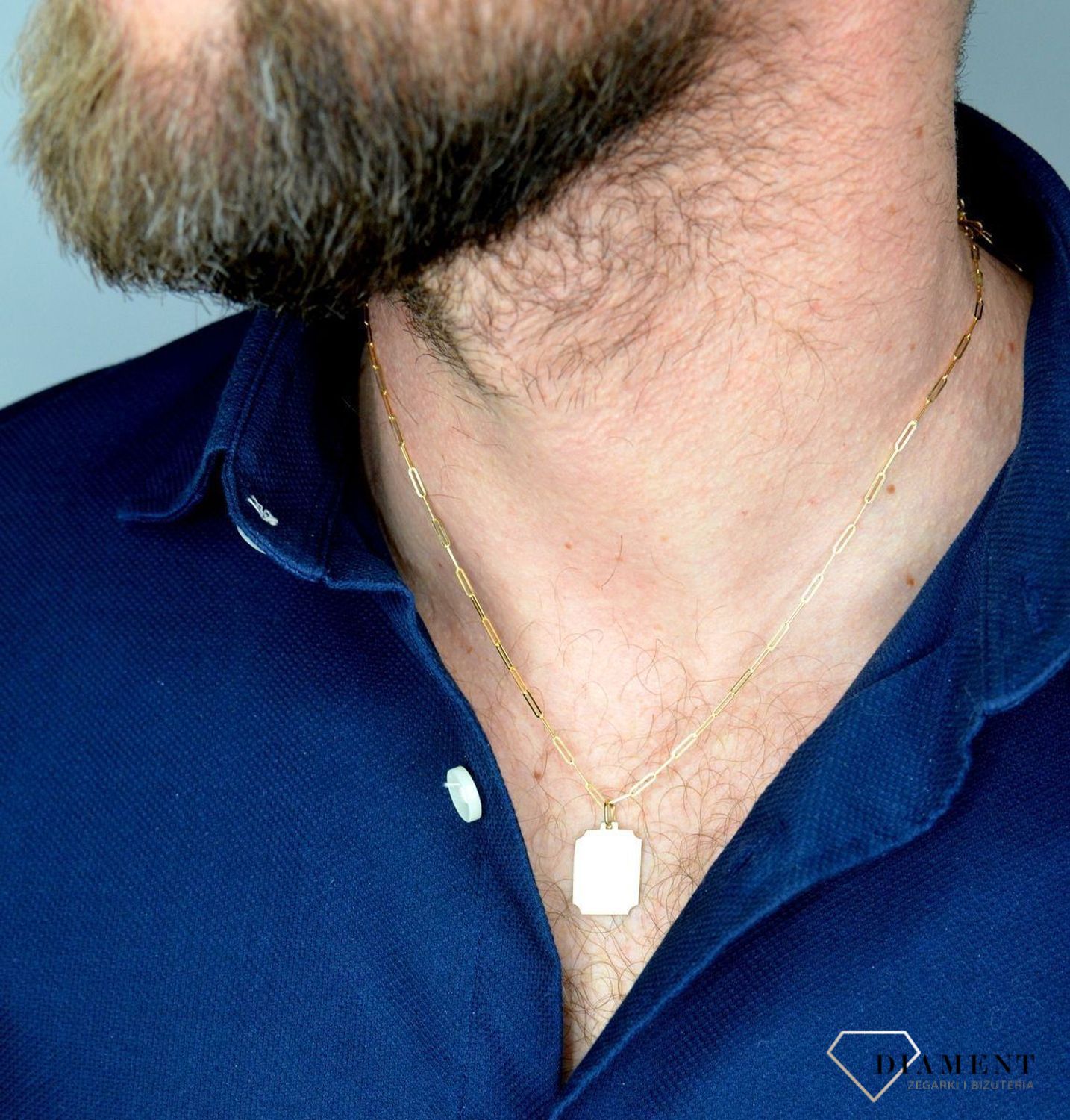 Złota zawieszka blaszka 'Nieśmiertelnik' DIA-ZAW-5252-585.jpg